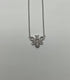 Honey Bee Symbol Diamonds Halo Motif 18K Karat White Gold Pendant Chain Necklace