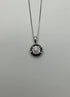 Diamonds Pave Set Round Cluster Black Diamonds Halo White Gold Pendant Necklace