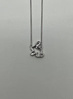 Bunny Rabbit Symbol Diamond Halo Set 18K White Gold Chain Pendant Necklace