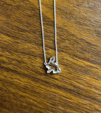 Bunny Rabbit Symbol Diamond Halo Set 14K White Gold Chain Pendant Necklace
