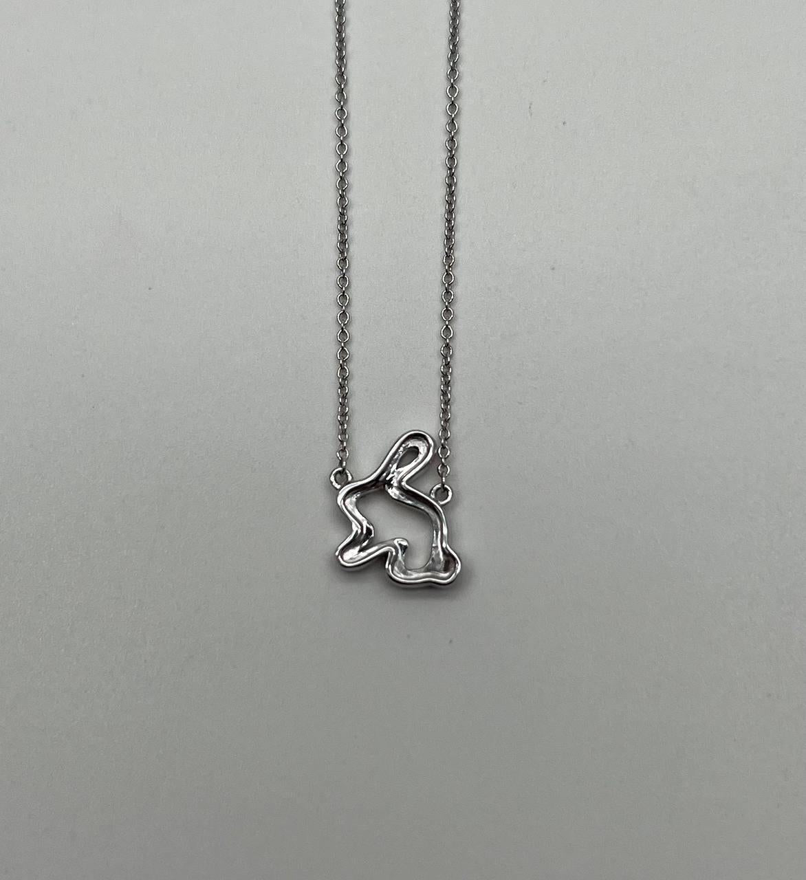 bunny rabbit symbol diamond halo set 18k white gold chain pendant necklace