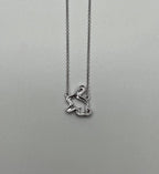 Bunny Rabbit Symbol Diamond Halo Set 14K White Gold Chain Pendant Necklace