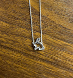 Bunny Rabbit Symbol Diamond Halo Set 18K White Gold Chain Pendant Necklace