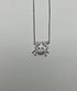 Crab Symbol Motif Diamond Halo Set 18K White Gold Chain Animal Pendant Necklace