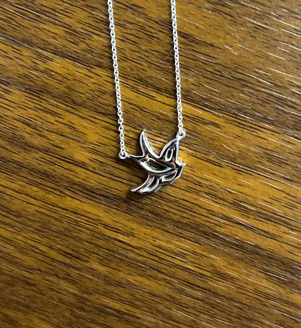 Dove Bird Hope Symbol Diamond Halo Set 18K White Gold Chain Pendant Necklace