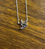 Dove Bird Hope Symbol Diamond Halo Set 18K White Gold Chain Pendant Necklace