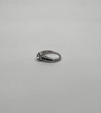 Round Shape Brilliant Cut Diamond Blue Sapphire Channel Set 18K White Gold Ring