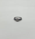 Round Shape Brilliant Cut Diamond Blue Sapphire Channel Set 18K White Gold Ring