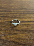Round Shape Brilliant Cluster Halo Set 14K White Gold Promise Dainty Ring
