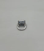Cushion Shape Swiss Blue Topaz Diamonds Halo Jumbo 14K White Gold Cocktail Ring