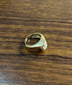 Unique Round Diamond Tension Set Flush Set Bypass 14K Yellow Gold Statement Ring