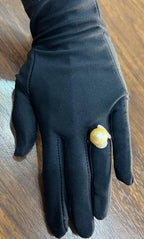 Golden Yellow South Sea Pearl Diamond Spiral Curve14K Yellow Gold Statement Ring
