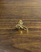 Orange Amber Citrines & Brown Smoky Quartz Yellow Gold Cluster Statement Ring