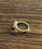 Two Stone Round Diamond Bypass 14K Yellow Gold Statement Ring