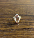 Fancy Shield Kite Shape Peach Pink Morganite Diamonds Halo 18K Rose Gold Ring