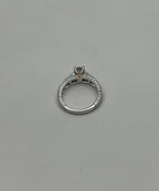 Round Shape Brilliant Cut Diamond Blue Sapphire Channel Set 18K White Gold Ring