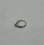 Round Shape Brilliant Cut Diamond Blue Sapphire Channel Set 18K White Gold Ring