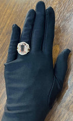 Shield Kite Shape Peach Pink Morganite Diamond Halo 18K Rose Gold Fancy Ring