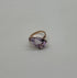 Large Pear Teardrop Shape Light Violet Purple Amethyst Rose Gold Diamonds Ring