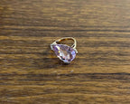 Large Pear Teardrop Shape Light Violet Purple Amethyst Rose Gold Diamonds Ring