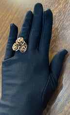 Rose Floral Flower Petals Diamond Pave Set 14K Rose Gold Cocktail Ring