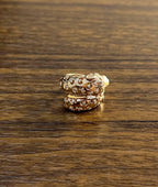 Leopard Jaguar Panther Lion Diamond Emerald 14K Rose Gold Statement Animal Ring