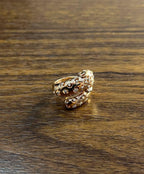 Leopard Jaguar Panther Lion Diamond Emerald 14K Rose Gold Statement Animal Ring