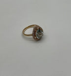 Pear Teardrop Shape Green Amethyst Prasiolite Diamonds Halo Gold Cocktail Ring