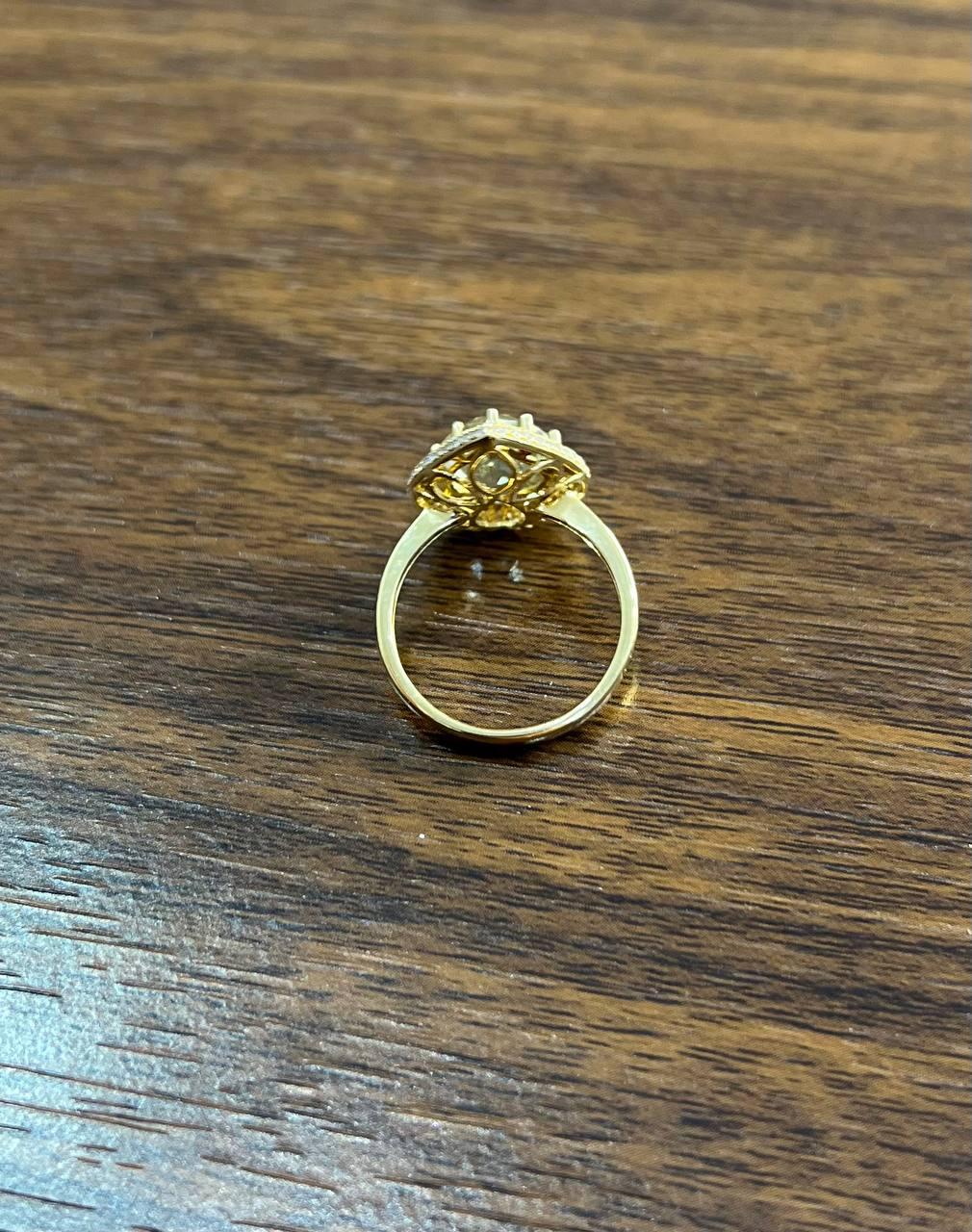 Pear Teardrop Shape Green Amethyst Prasiolite Diamonds Halo Gold Cocktail Ring