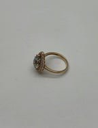Pear Teardrop Shape Green Amethyst Prasiolite Diamonds Halo Gold Cocktail Ring