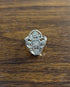 White Brilliant Diamonds Symbol Halo Pave Set 14K White Gold Statement Ring