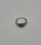 Yellow Diamond Pave Set Halo 14K White Gold Diamond Statement Ring