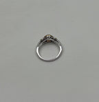 Yellow Diamond Pave Set Halo 14K White Gold Diamond Statement Ring