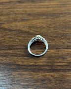 Yellow Diamond Pave Set Halo 14K White Gold Diamond Statement Ring