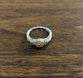 Yellow Diamond Pave Set Halo 14K White Gold Diamond Statement Ring