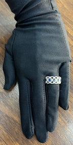 Round Blue Sapphires Diamonds Accents 14K White Gold Statement Band Ring