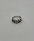 Round Blue Sapphires Diamonds Accents 14K White Gold Statement Band Ring