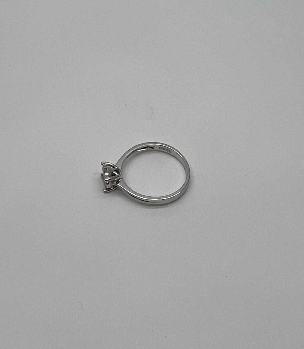 Diamond Cluster Halo 14K White Gold Dainty Promise Ring