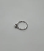 Diamond Cluster Halo 14K White Gold Dainty Promise Ring