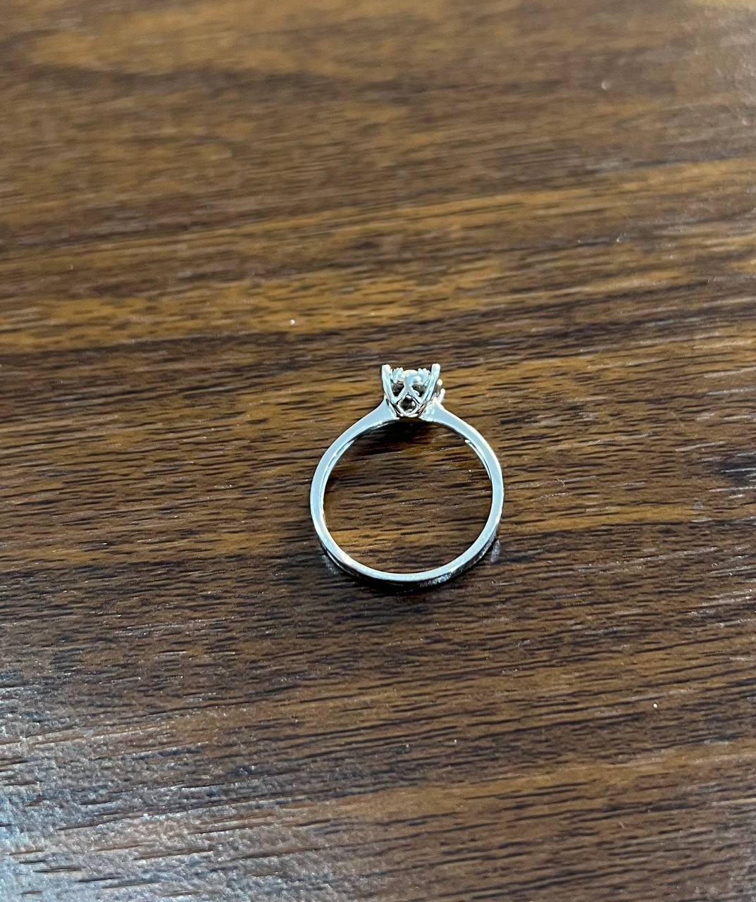Diamond Cluster Halo 14K White Gold Dainty Promise Ring