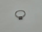 Diamond Cluster Halo 14K White Gold Dainty Promise Ring