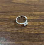 Diamond Cluster Halo 14K White Gold Dainty Promise Ring