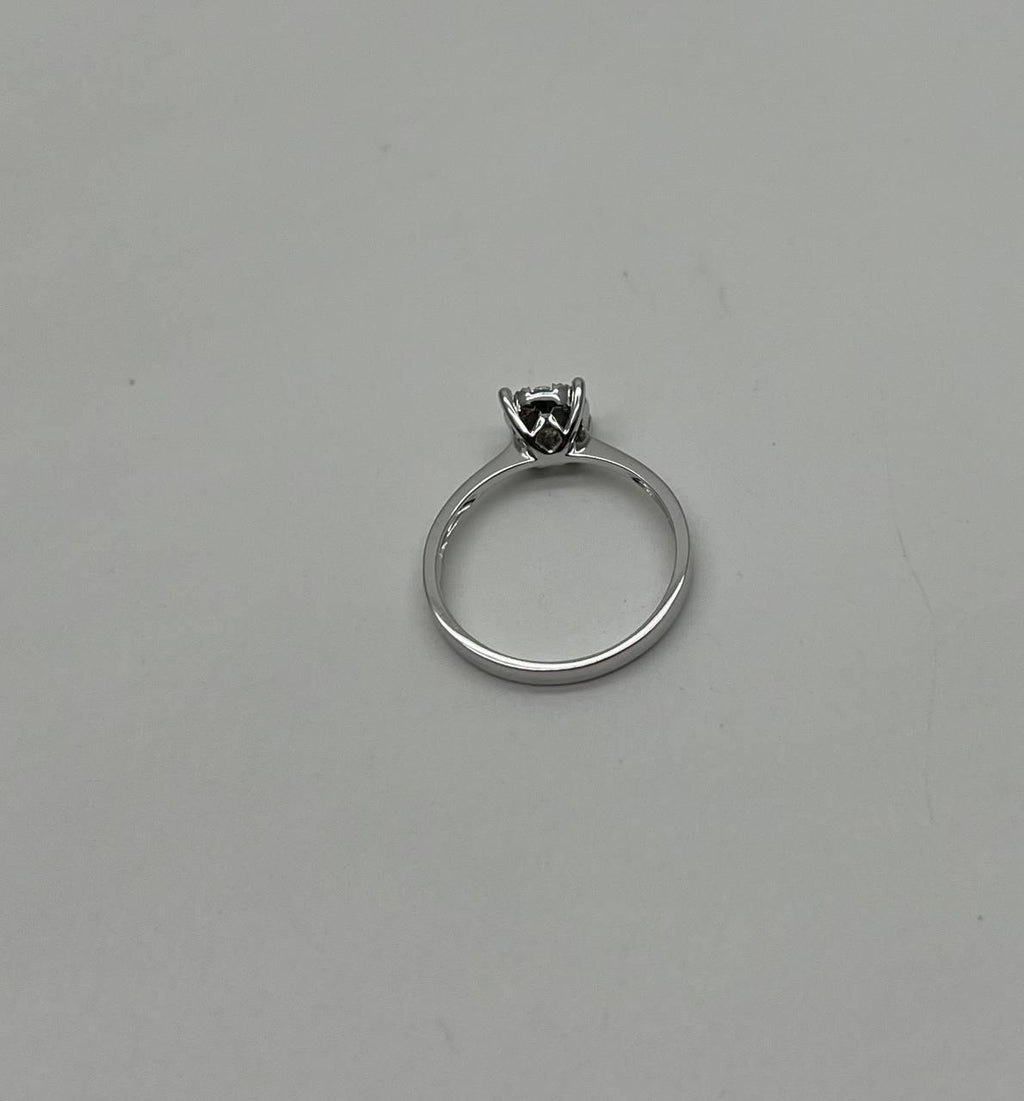 Diamond Cluster Halo 14K White Gold Dainty Promise Ring