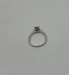Diamond Cluster Halo 14K White Gold Dainty Promise Ring