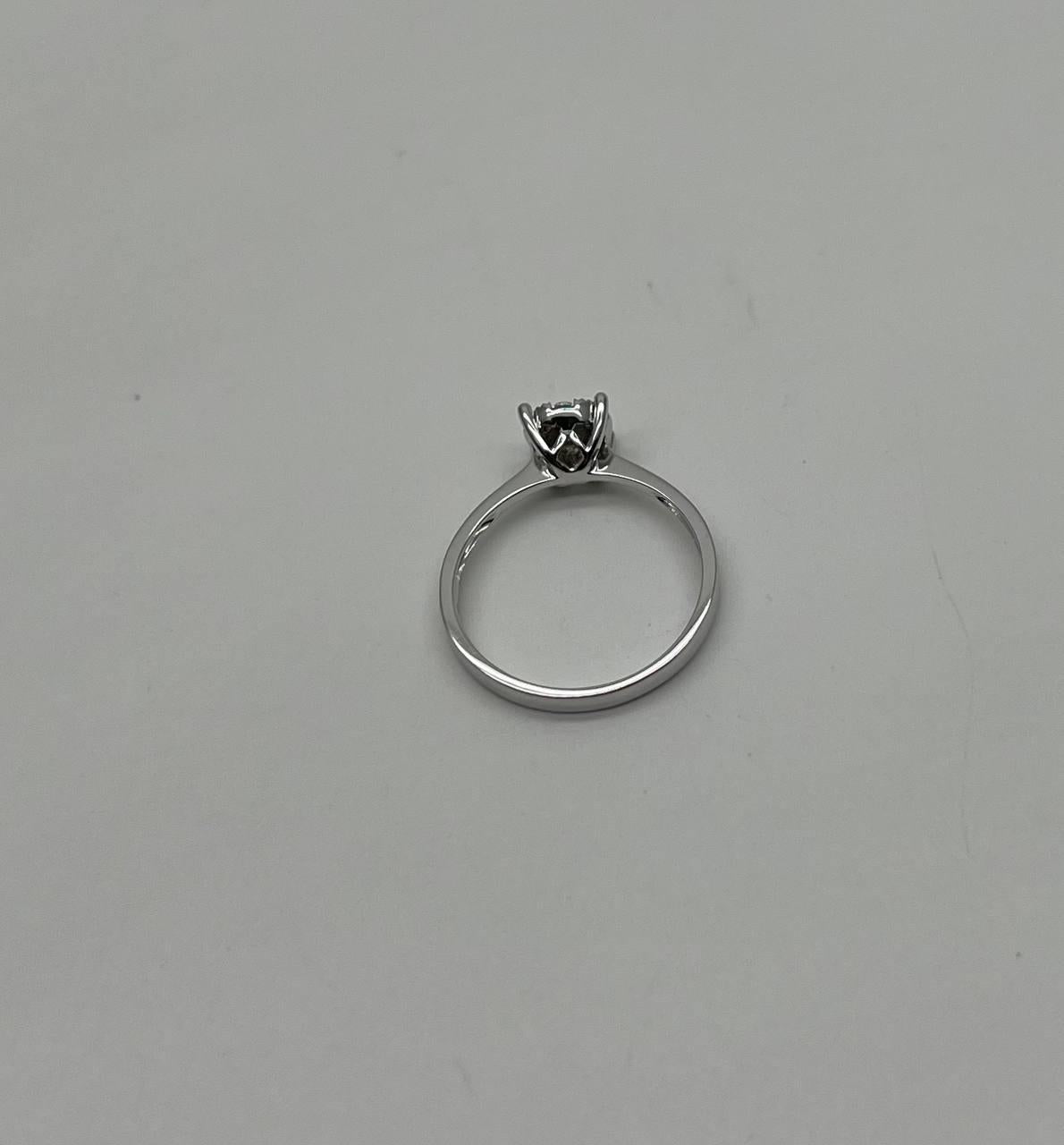 Diamond Cluster Halo 14K White Gold Dainty Promise Ring
