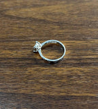 Diamond Cluster Halo 14K White Gold Dainty Promise Ring