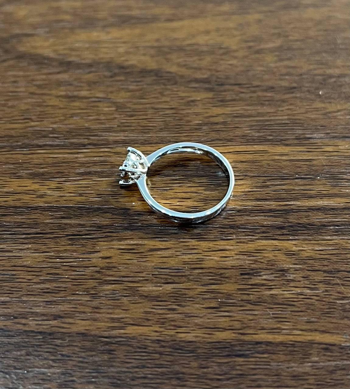 Diamond Cluster Halo 14K White Gold Dainty Promise Ring