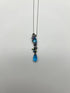 Blue Topaz Amethyst Briolette Floral Diamond Black White Gold Pendant Necklace