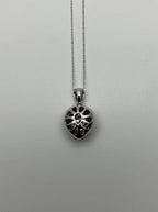Heart Shape Champagne Brown Cognac Diamonds White Gold Chain Pendant Necklace