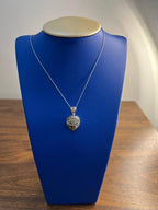 Heart Shape Champagne Brown Cognac Diamonds White Gold Chain Pendant Necklace